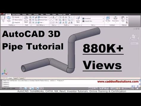 AutoCAD 3D Pipe / 3D Piping Tutorial Video Lecture - Complete Course of ...