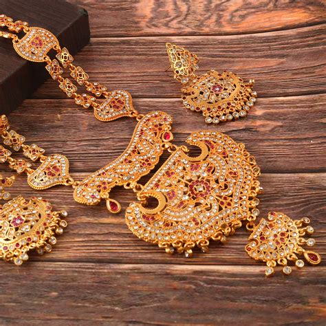 Gold-Plated AD-Studded Rajputi Jewellery Set – Jewar Mandi