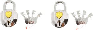 RIDHI SIDHI EXPORTS Indian Set of 2 Iron HITLER 4 Key Padlock – 67MM ...