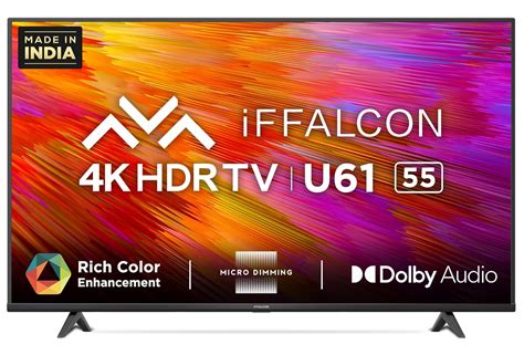 iFFALCON 139 cm (55 inches) 4K Ultra HD Certified Android Smart LED TV ...