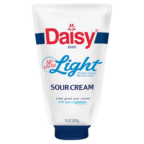 Daisy Pure and Natural Light Squeeze Sour Cream, 50% Less Fat, 14 oz ...
