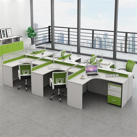 现代敞开式办公室，员工工位3d模型下载-【集简空间】「每日更新」