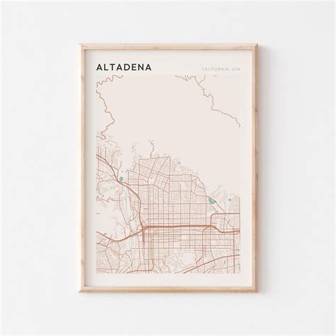Altadena Map Poster, Altadena Print, Altadena Poster, Altadena Wall Art ...