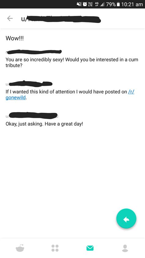 I posted from a throwaway account on /r/normalnudes, a sub that's supposed to be strictly ...