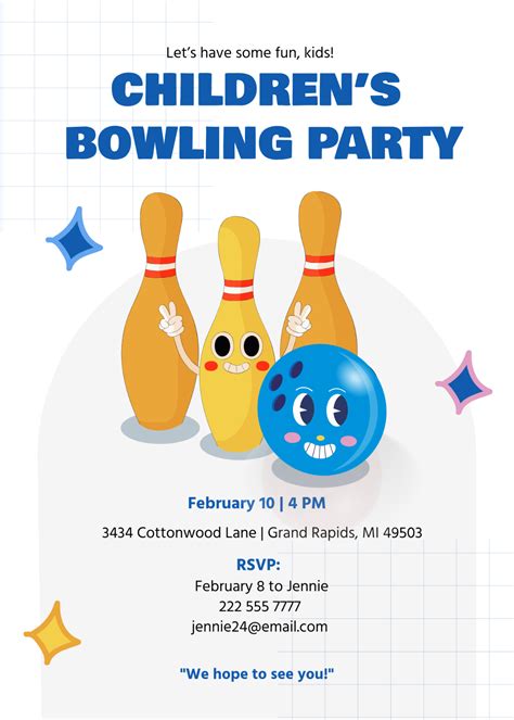 Wii Bowling Invitation Template Bowling Party Blue Invitation Template