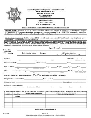 AZ DLLC Questionnaire Form 2012-2025 - Fill and Sign Printable Template ...