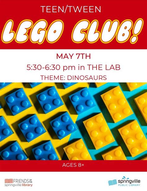Tween & Teen Lego Club, Springville Library, 7 May 2025 | AllEvents