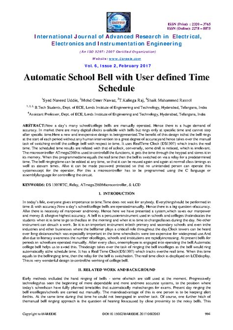 63 Automatic School Bell with User defined Time Schedule - ISSN (Online ...