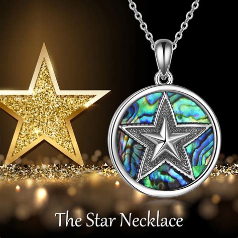 Buy YAFEINI Pentacle Necklace Sterling Silver Abalone Shell Wicca ...