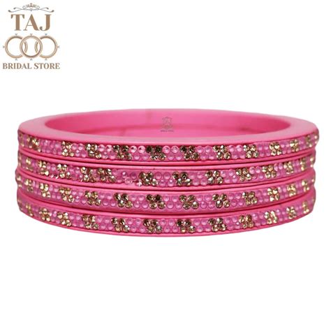 Designer Lac Bangles Set in Latest Traditional Rhinestones Design – Taj ...