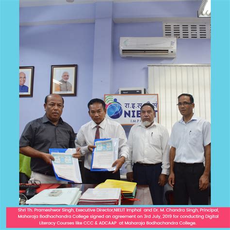 NIELIT Imphal and Maharaja Bodhachandra College, Imphal signed an ...