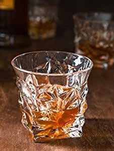 Ezra Diamond Crystal Cut Whisky Glass Bar Glasses, 300ml, Set of 6 ...