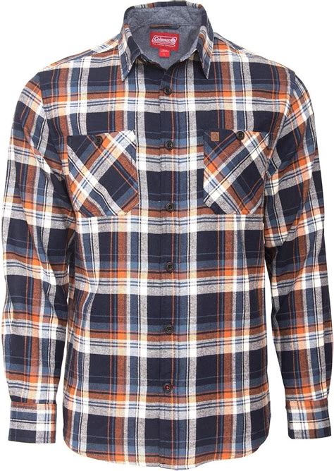 Coleman Cotton Flannel Shirts for Men Comfy and Stylish (Medium, Navy ...
