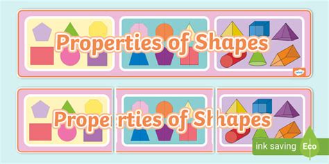 👉 Properties of Shape Display Banner - Twinkl - Maths - KS1