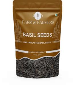 Farm & Farmers Pack of 1 | 100 G |Raw and unroasted Sabja Basil Seeds ...