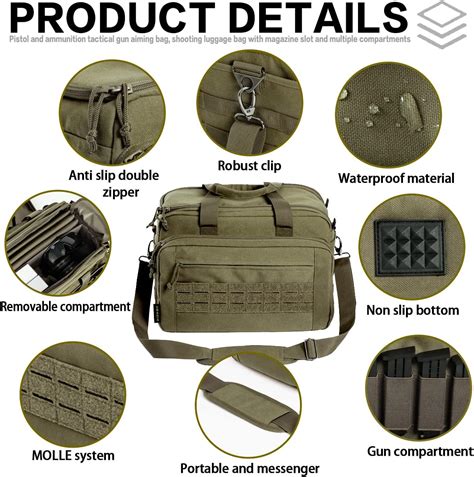 Buy VEAGIA Pistol Range Pack Gun Range bag Pistol case Gun case ...