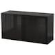 BESTÅ wall-mounted cabinet combination, black-brown Glassvik/black ...