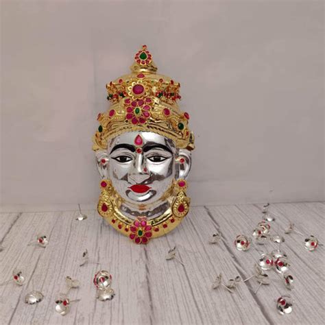 GS Gold Ruby Green Lakshmi Face 4E – onesilver.in