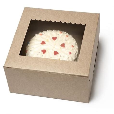 Buy Bhavishya Kraft Cake Box with Window, 350 GSM (Pack of 25) (6x6x4 ...