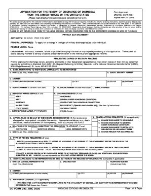 2000 Form DD 293 - Blank Fillable Template | Fill Out, Print & Download ...