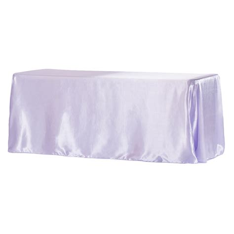90 x 156 inch Rectangular Satin Tablecloth Lavender at CV Linens