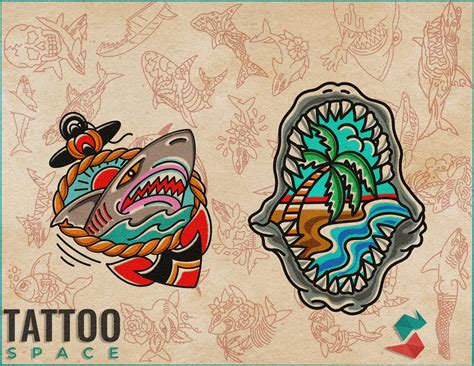 Traditional Shark Tattoo Flash