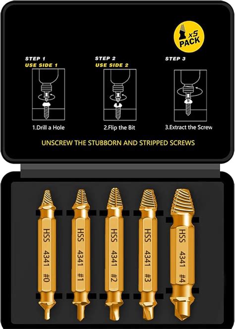 Stripped Screw Extractor,5 PCS Stripped Screw Removal Tools Gifts for ...
