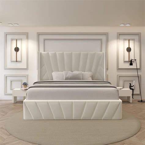 Eva Modern Soft Padded Upholstered Lift up Storage King Bed Frame with ...