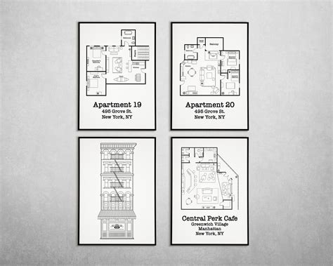 Friends Apartment Floor Plan Chandler and Joey Monica and Rachel ...