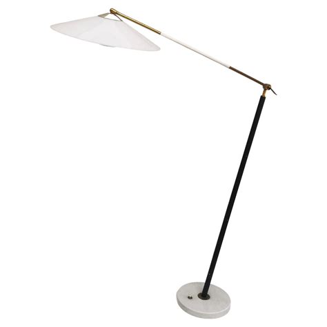 Stilux Milano, Adjustable Floor Lamp, Brass, Metal, Marble, Italy ...