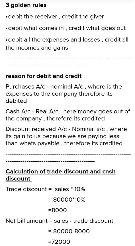 Purchased goods list price of 80,000 @ 10% trade discount and 2% cash ...
