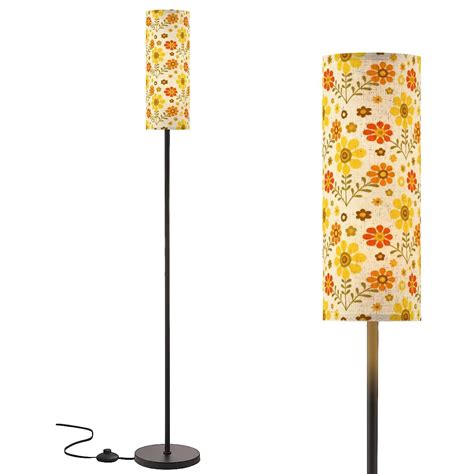 Groovy 70s Daisy Retro Floral Slim Floor Lamp, Mid Century Modern ...