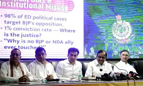 Congress leader P. Chidambaram addresses a press conference