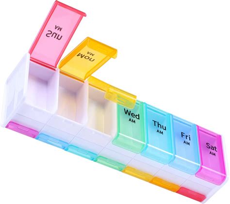 Amazon.com: Extra Large Pill Organizer 2 Times a Day, AM PM Pill Box 7 ...