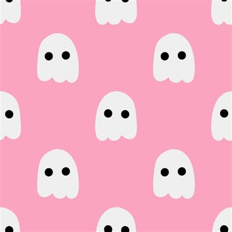Cartoon ghost vector seamless pattern background | Premium Vector