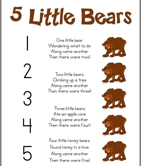 Printable Bear Hunt Lyrics - Printable Word Searches