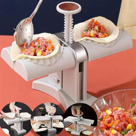 MDJINRUIXI Double Head Automatic Dumpling Maker Mould, Dumpling Making ...