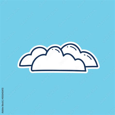 cloudy weather icon doodle hand drawing outline fill style Stock Vector ...