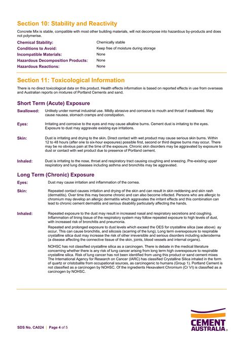 Concrete Mix SDS | PDF