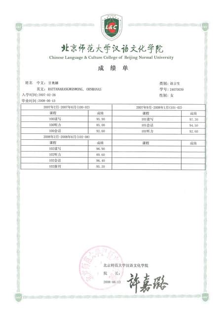 Image result for Chinese University Transcript