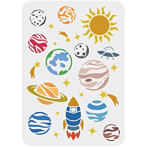 Space Stencil Reusable Planet Drawing Stencil Planets Galaxy Stencil ...