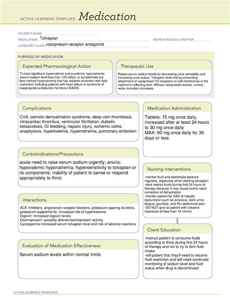 Medication template ATI tolvaptan - ####### ACTIVE LEARNING TEMPLATES ...