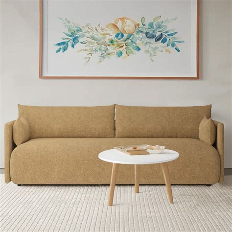 CozyChic Mustard Boucle 3 Seater Sofa – Nestroots