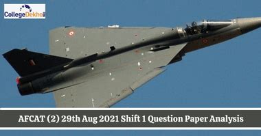 AFCAT (2) 29th Aug 2021 Shift 1 Question Paper Analysis (Out), Answer ...