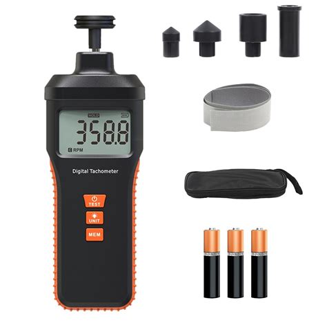 CMTOOL RPM Meter Digital Tachometer, 9.0-99999 RPM Gauge Kit, Handheld Contact and Non Contact ...