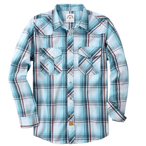 Dubinik® Pearl Snap Shirts for Men Long Sleeve Western Shirts for Men ...