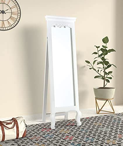 Buy APRODZ Mango Wood Home Decorative Thalo Standing Long Mirror for ...