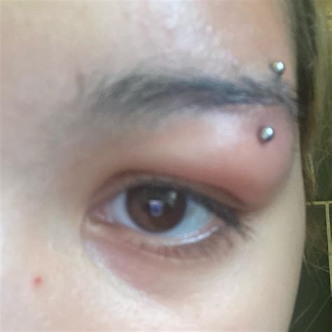 swollen eyebrow piercing : r/piercing