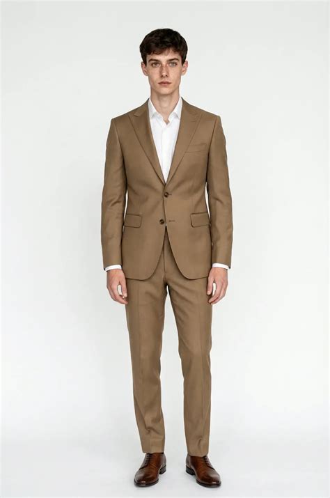 Blutailor Classic Tan 2 Piece Suit | Premium Executive Men's Suit