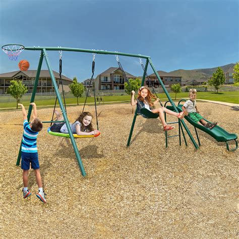 Metal Playground Swing Set w/Slide Heavy Duty 2 | Ubuy India